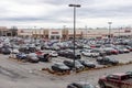 Parking lot full of cars near Costco Wholesale warehouse store in Kanata, Canada