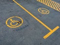 Parking lot with handicaped signs Royalty Free Stock Photo