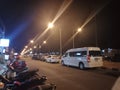 Parking lot at night, beautiful lights