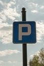 Parking lot with number of authorized parking sign . parking road sign Royalty Free Stock Photo