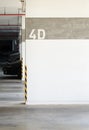 Parking lot number wall,parking area Royalty Free Stock Photo