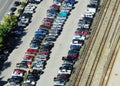 parking lot and rail tracks