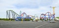 Parking Lot at Roller Coaster Amusement Park Royalty Free Stock Photo