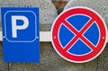 Parking lot sign and do not stop Royalty Free Stock Photo