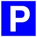 Parking lot sign with letter P Vector Image