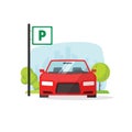 Parking lot with sign vector illustration on white