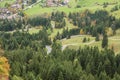 Parking lot and winding road in autum colors Royalty Free Stock Photo