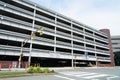 Parking lots building exterior in the city