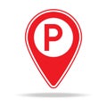 parking map pin icon. Element of warning navigation pin icon for mobile concept and web apps. Detailed parking map pin icon can be Royalty Free Stock Photo