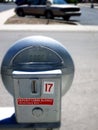 Parking Meter for Cars Coins to Pay to Park Royalty Free Stock Photo