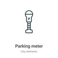 Parking meter outline vector icon. Thin line black parking meter icon, flat vector simple element illustration from editable city Royalty Free Stock Photo