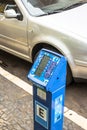 Parking meter for rotating parking on a street in the center of Cascavel, Royalty Free Stock Photo