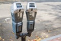 Parking Meters along a Street Royalty Free Stock Photo