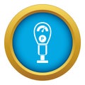 Parking meters icon blue vector isolated