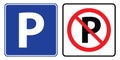 Parking and No parking sign