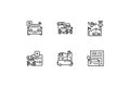 Park and Rides icons. Linear vector illustrations