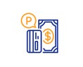 Parking payment line icon. Paid car park sign. Vector Royalty Free Stock Photo
