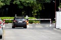 Parking place of the building, with automatic barrier system Royalty Free Stock Photo