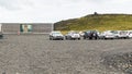 Parking place on Dyrholaey peninsula in Iceland