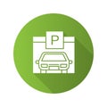Parking place flat design long shadow glyph icon