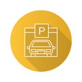 Parking place flat linear long shadow icon