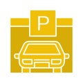 Parking place glyph color icon