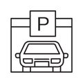 Parking place linear icon