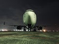 PARKING PLANE AT NIGHT Royalty Free Stock Photo