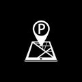 Parking pointer solid icon, mobile gps navigation