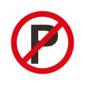 Parking prohibited sign isolated icon