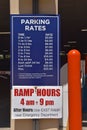 Parking rates of a parking ramp