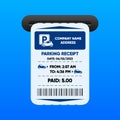 Parking Receipt. Check from parking meter. Price for car stay or entrance and exit ticket from vehicle stand. Parking