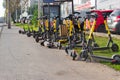 Parking rental electric scooters