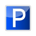 Parking road sign blank. Parking place sign for car. Transport park zone. Roadsign regulation. Transportation parking