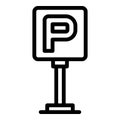 Parking road sign icon outline vector. Car zone Royalty Free Stock Photo