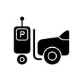 Parking robot black glyph icon