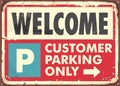 Parking sign design in retro style made for parking spots.