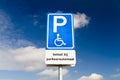 Parking sign for disabled people Royalty Free Stock Photo
