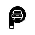 Black solid icon for Parking Sign, roadsign and transport