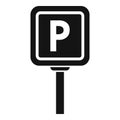 Parking sign icon simple vector. Place transport