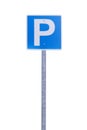 Parking sign isolated on white background Royalty Free Stock Photo