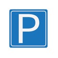 Parking sign white background. parking sign. Royalty Free Stock Photo