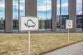 Parking space for an electric car. Parking sign. Incentives for electric vehicles Royalty Free Stock Photo