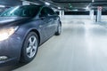 Parking space. Empty road asphalt background. Car lot parking space in underground city garage. Hidden underground carpark