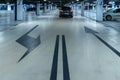 Parking space. Empty road asphalt background. Car lot parking space in underground city garage. Hidden underground carpark Royalty Free Stock Photo