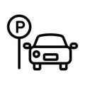 Parking space icon vector. Isolated contour symbol illustration