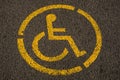 Parking space sign - reserved for person with disability Royalty Free Stock Photo