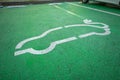 Parking spot for charging electircal powered cars Royalty Free Stock Photo