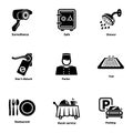 Parking spot icons set, simple style