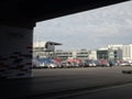 Parking on the square near the main grandstand competition . Sochi Autodrom 2014 FORMULA 1 RUSSIAN GRAND PRIX . Royalty Free Stock Photo